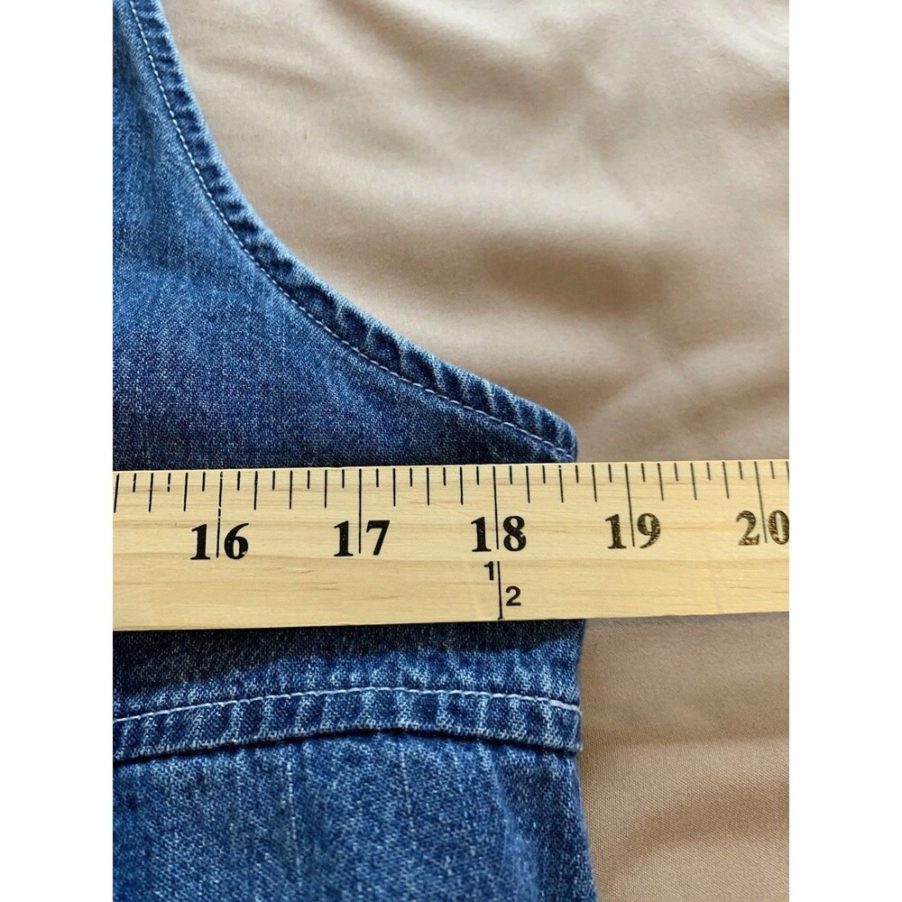 Vtg Sophia Rose Denim Dress Jumper Womens Y2K 90s Cottagecore Farm 14P Fits  S/M - Picture 16 of 16